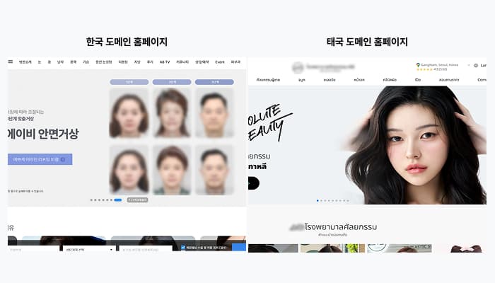 국가 도메인에 따라 달라지는 레이아웃